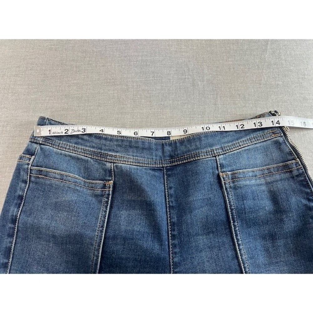 Pilcro Anthropologie Flare Crop Jeans Womens Size 27 Blue Wash Side Zipper - Picture 3 of 12